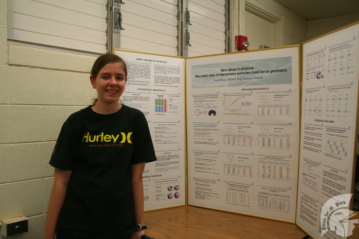 Sophomore Viola Mocz won first place in the District and State science fair competition with her Torodial Particle that she designed herself. This new tool is used for measuring ratios of particles.
