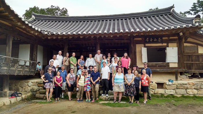 (Photo courtesy of Social Studies teacher Amy Boehning) Boehning and her fellow teachers visited a Korean traditional village as a part of a two week journey to immerse the visitors in Korean government and culture, sponsored by the Foreign Policy Research Institute. 