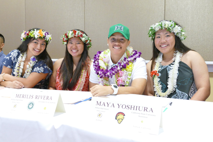 (Photo courtesy of Denise Yamamoto) After years of hard work and dedication in both school and club, Rivera has received a scholarship to play softball with the University of Hawaii. 
