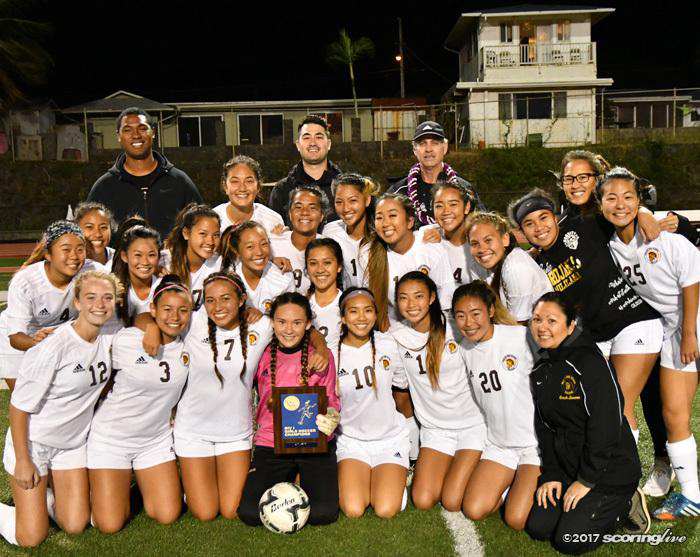 (Photo courtesy of Karlin Wurlitzer (11)) Karlin Wurlitzer (11) scored the goal against Pearl City that won the OIA championship game, making the team OIA champions for the year.