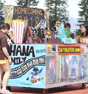 The senior Class of 2019 won this years banner building competition. Taking on the theme of Lights, Camera, Action: Take 45, this years banners included each class mascot, movie references and aspects of film throughout the float. 