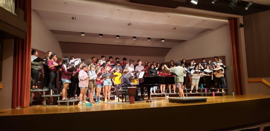 This is the first time the Farrington High School, Sacred Hearts Academy and Mililani High School choirs performed with each other.
